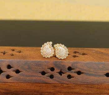 Designer cz rose gold earrings 1