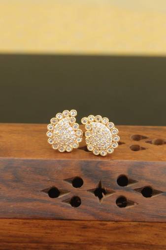 Designer cz rose gold earrings