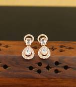 Designer cz rose gold earrings