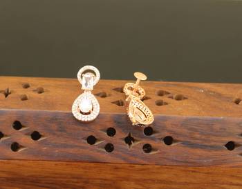 Designer cz rose gold earrings 2