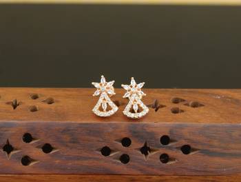 Designer cz rose gold earrings 1