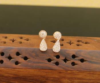 Designer cz rose gold earrings 1
