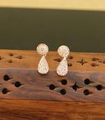 Designer cz rose gold earrings