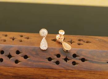Designer cz rose gold earrings 2
