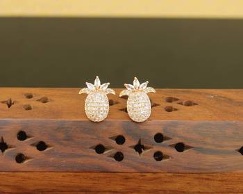 Designer cz rose gold earrings 1