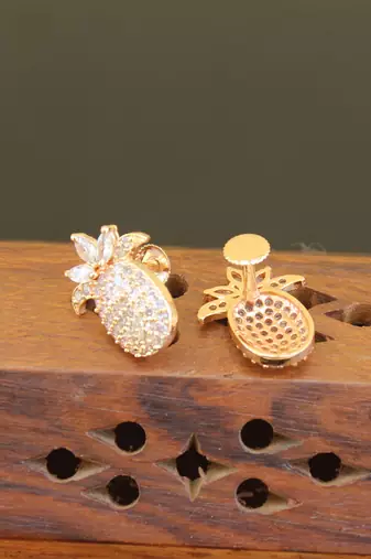 Designer cz rose gold earrings