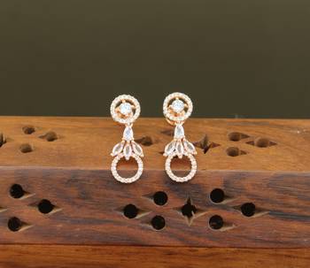 Designer cz rose gold earrings 1