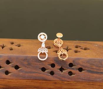 Designer cz rose gold earrings 2