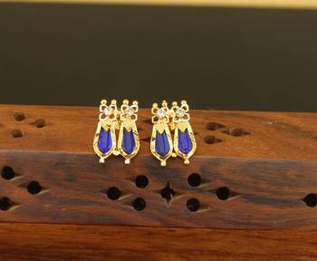 Kerala style gold plated palakka earrings 1