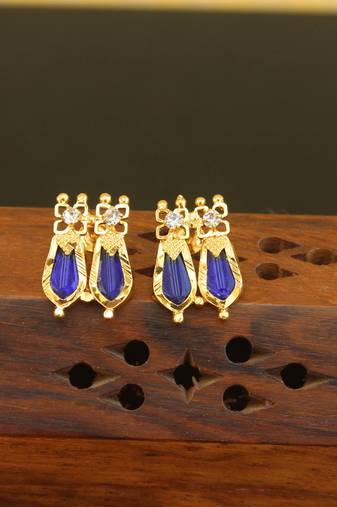 Kerala style gold plated palakka earrings