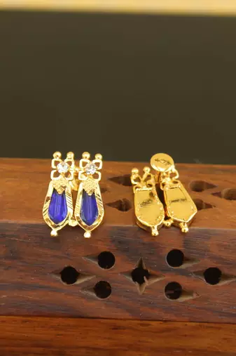 Kerala style gold plated palakka earrings