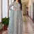 Light grey butterfly net embroidery designer anarkali suit