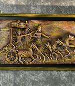 "SOWPEACE Handcrafted Terracotta Mahabharata Warriors' Celestial Chariot Wall Art | Premium Decor"