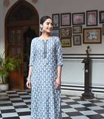 Women's Grey Pure Muslin Heavy Digital Printed Kurta Plazo Set
