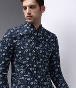 Men's Mandarin Collar Grey Printed Blazer