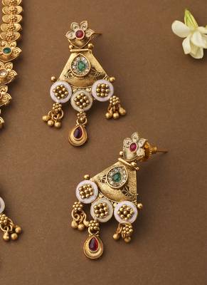 Multicolour Necklace Set With Long Earrings 2