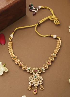 Multicolour Necklace Set With Long Earrings 3