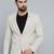 SHOWOFF Men's Notched Lapel Grey Self Design Blazer