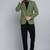 SHOWOFF Men's Notched Lapel Olive Self Design Blazer