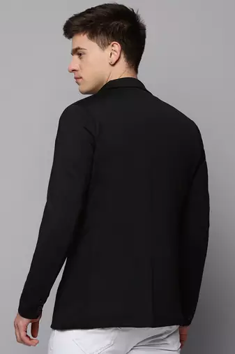 SHOWOFF Men's Notched Lapel Solid Black Open Front Blazer