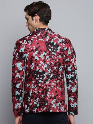 Men's Printed Mandarin Collar Multicolor Bandhgala Blazer 4