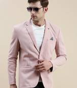SHOWOFF Men's Solid Notched Lapel Pink Open Front Blazer