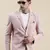 SHOWOFF Men's Solid Notched Lapel Pink Open Front Blazer