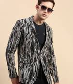 SHOWOFF Men's Single Breasted Multi Printed Slim Fit Blazer