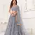 Grey Heavy Embroidery Net Semi Stitch A Line Lehenga With Blouse
