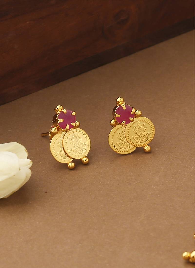 Multicolour Gold Plated Laxmi Motif Necklace Set