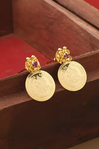 Necklace Set with Laxmi Motif and Gold Coins