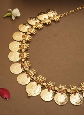 Necklace Set with Laxmi Motif and Gold Coins 3