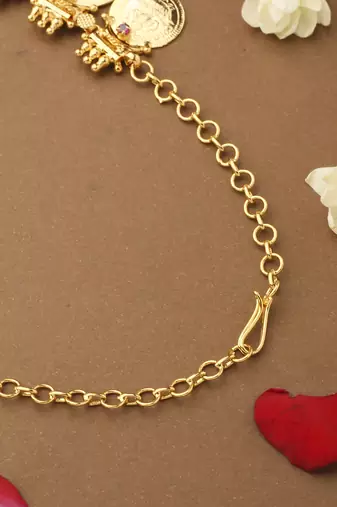 Necklace Set with Laxmi Motif and Gold Coins