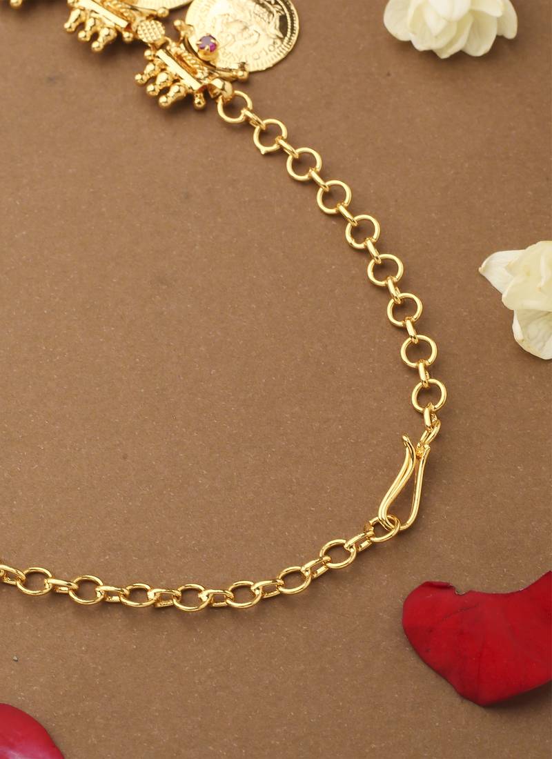 Necklace Set with Laxmi Motif and Gold Coins