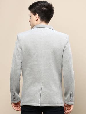 SHOWOFF Men's Notched Lapel Solid Beige Single-Breasted Blazer 4