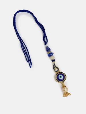Nvr unisex set of 2 blue evil eye beaded bhaiya bhabhi rakhi with roli chawal 3