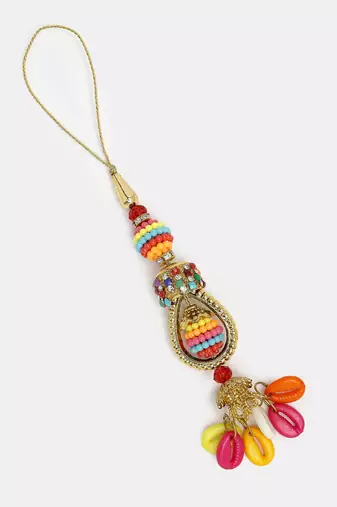  unisex set of 2 multicolor artificial beads bhaiya bhabhi rakhi with roli chawal