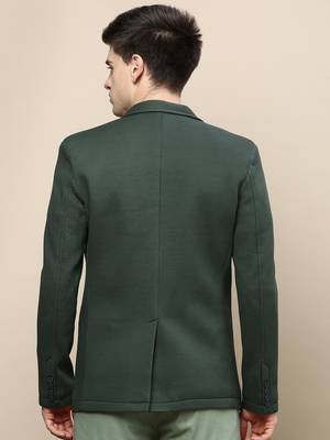 SHOWOFF Men's Notched Lapel Solid Green Single-Breasted Blazer 4