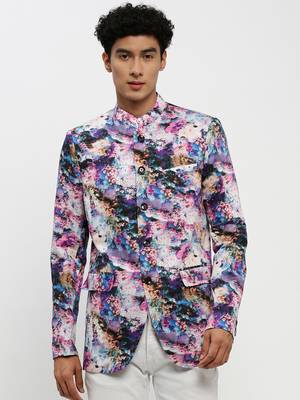 Men's Mandarin Collar Multi Bandhgala Slim Fit Blazer 2