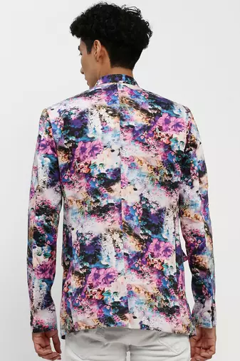 Men's Mandarin Collar Multi Bandhgala Slim Fit Blazer
