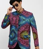 Men's Mandarin Collar Pink Bandhgala Slim Fit Blazer