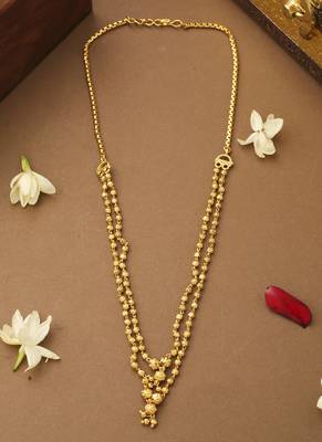 Dual Layered Gold Beaded Necklace 1