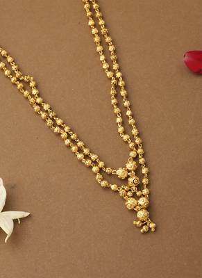 Dual Layered Gold Beaded Necklace 2