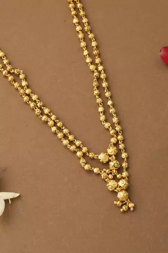 Dual Layered Gold Beaded Necklace