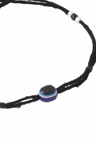  unisex set of 2 black evil eye rakhi with roli chawal