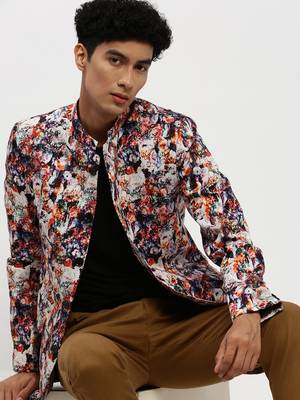 Men's Mandarin Collar Multi Bandhgala Slim Fit Blazer 1