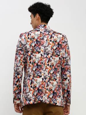 Men's Mandarin Collar Multi Bandhgala Slim Fit Blazer 4