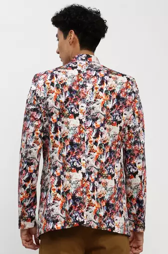 Men's Mandarin Collar Multi Bandhgala Slim Fit Blazer