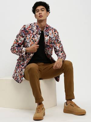 Men's Mandarin Collar Multi Bandhgala Slim Fit Blazer 5