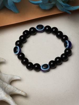  unisex black evil eye elasticated rakhi with roli chawal 1